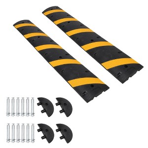 6Ft Speed Bumps with Ends for Road Durable Recycled Rubber Temporary Speed Bumps Ideal for Car Parking Garage Use Heavy Duty Design Supports 25000lbs - 1 of 4