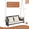 Tangkula 2-seater hanging swing porch swing PE wicker swing outdoor hanging swing garden poolside - 3 of 4