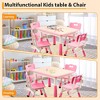 Kids Table and 4 Chairs Set, Ergonomic Design Desk Set, Height Adjustable Activity Table, Graffiti Desktop for Boys and Girls 2-10, Kids Table Sets - 4 of 4