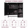 Bathroom Medicine Cabinet With Single Mirror Door, Wall Mounted Storage Cabinet With Mirror Door And Adjustable Shelf, 3 Open Fixed Shelves - 2 of 4