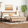 TiramisuBest King Pine wooden Bed with Rattan Headboard and Footboard,with Central Enhanced Bed Platform - 3 of 4