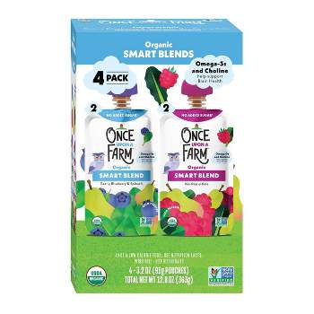 Once Upon a Farm Organic Smart Blend Kids' Snack Variety Pack - 12.8oz/4ct Pouches