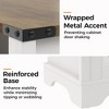 RoyalCraft Farmhouse Nightstand with Charging Station, Rustic End Table with Shelf & Storage for Bedroom or Home Office, Set of 2, White & Rustic Oak - 2 of 4