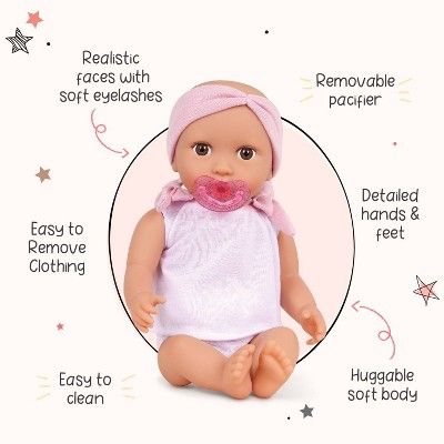 LullaBaby Pink and Beige Doll Stroller Set with Golden Stars