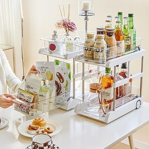 Under Sink Organizer, Bathroom Cabinet Organizer with Sliding Basket, Multi-Purpose Under Sink Organizers and Storage for Bathroom Kitchen - 1 of 4