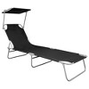 vidaXL Sunlounger Black Powder-coated aluminum Standard Foldable - 2 of 4