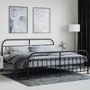 vidaXL Metal Bed Frame with Headboard and Footboard Black 76 in.x79.9 in. King - image 3 of 4