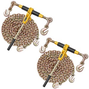 VEVOR Ratchet Chain Binder, 5/16 in x 10 ft G80 Chains, 8000 lbs Working Load of Ratchet Load Binder, Tie Down Hauling Chain Binders,Gold - 1 of 4