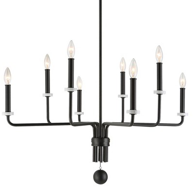 Uttermost Ebony Elegance 34" Wide Matte Black 8-Light Chandelier