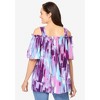 Woman Within Plus Size Printed Cold-Shoulder Blouse - 3 of 4