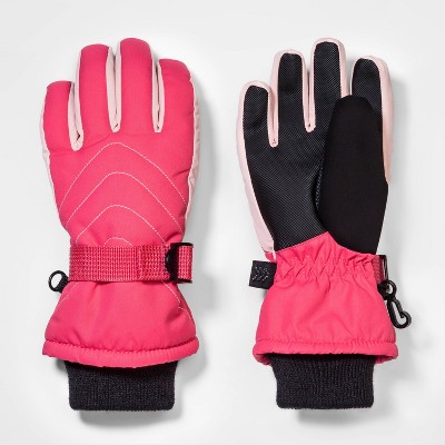 hot pink ski gloves