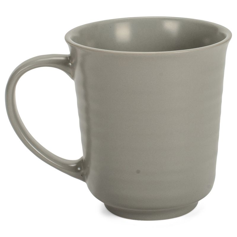 Elanze Designs Grey Matte Glaze Finish 17 ounce Stoneware Coffee Cup Mugs Set of 4, 2 of 6