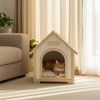 Pet House for Small Dogs & Cats, Cedar Indoor Shelter with Elevated Floor, Cabin Style Wooden Dog House, - 4 of 4