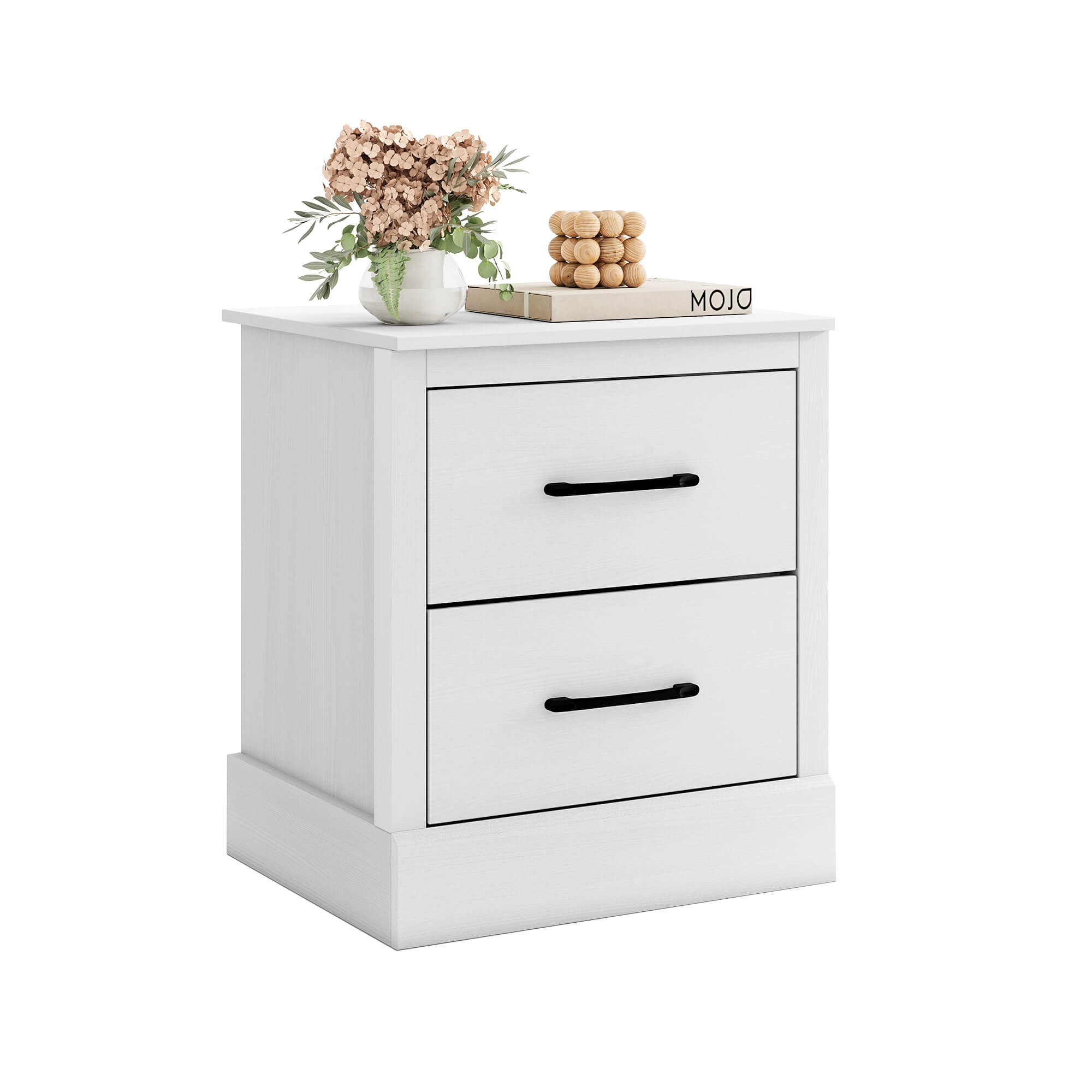 Costway 18.5" Farmhouse Nightstand with 2 Drawers Compact Size End Table for Living Room