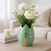 Sagebrook Home Glam Decorative Ceramic Leaf Bud Vase for Room and Office Decor - 2 of 4