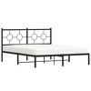 vidaXL Robust Metal Bed Frame with Headboard - Black Steel, 81.5"x61.4"x35.8" - Platform Double Bed for Bedroom with Storage Space - 3 of 4