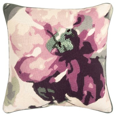 20"x20" Connie Post Floral Polyester Filled Pillow Purple - Rizzy Home