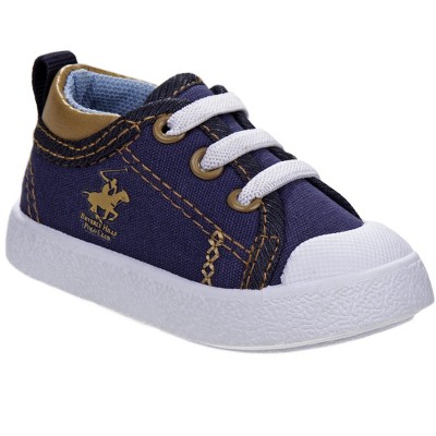 Image of Beverly Hills Polo Club Infant Canvas Shoes - Navy/Tan, 1