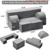 Kids Play Couch, 6Pcs Modular Kids Play Sofa for Playroom Bedroom, Kids Modular Couch Toddler Foam Sofa, Kids Convertible Sofa w/ Removable Cover - 3 of 4
