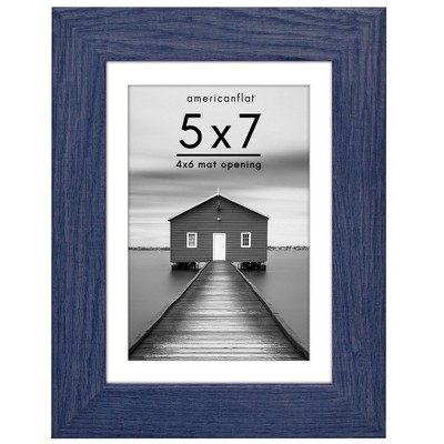 Americanflat Wide Molding Picture Frame with Mat