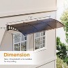 VINGLI Window Awning Door Canopy Exterior, 35" x 115" Awnings for Doors Polycarbonate Cover Patio Door Awning Rain Snow (Brown Board & Black Bracket) - 2 of 4