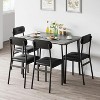 5-Piece Dining Table Set with Upholstered Chairs, Space-Saving Kitchen Table for Small Spaces - 3 of 4