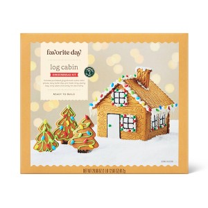 Christmas Log Cabin Gingerbread Cookie Kit - 28.66oz - Favorite Day™ - 1 of 4