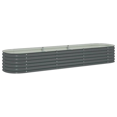 vidaXL Durable Corten Steel Planter - Weather-Resistant Rectangle Raised Bed for Outdoor Planting - 24.4"x11.8"x11.4" - Easy to Assemble Garden Décor