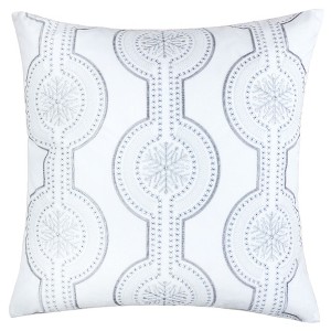 Gulches 20¡Á20" White Holiday Embroidered Velvet Throw Pillow with Insert - 1 of 4