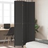 vidaXL Black Solid Paulownia Wood Room Divider - 3 Foldable Panels, Durable Indoor Privacy Screen, Elegant Partition for Bedroom/Office/Living - 2 of 4