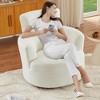 Runesay Upholstered Swivel Round Sofa Chair with Adjustable Headrest - 3 of 4