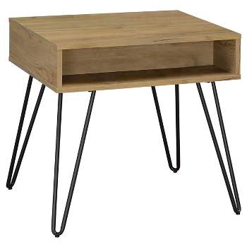 Fanning End Table with Hairpin Legs Golden Oak - Coaster