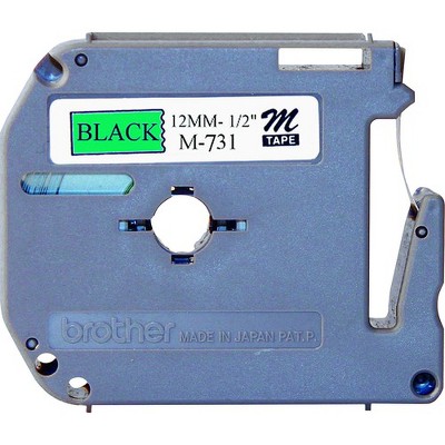 Brother P-touch Nonlaminated M Series Tape Cartridge - 1/2" Width x 26 1/5 ft Length - Rectangle - Direct Thermal - Green - 1 Each