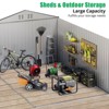 8x12 Ft Outdoor Storage Shed, Outdoor Metal Shed with Sloped Roof & Lockable Door, Backyard Garden Patio Lawn Outdoor Shed - 2 of 4