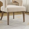 Grungis Open Back Accent Chair with Solid Wood Legs,PU Lounge Chair with Curved Armrests Design,Accent Chair for Bedroom,Reading Room,Office - 4 of 4