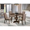 HomeStock 3-Piece Distressed Jacobean Finish Solid Wood Top Dining Table with 2 Chairs - 2 of 4