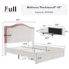 Bed Frame with LED Lights and Charging Station, 50" Tall Storage Headboard - 2 of 4