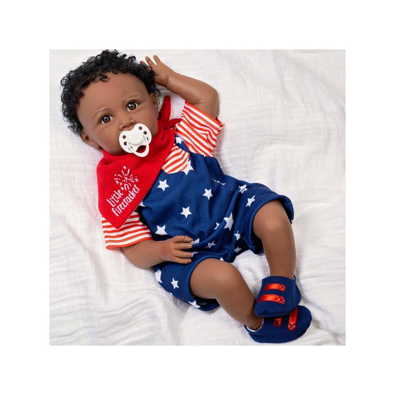 Paradise Galleries  Reborn Toddler Doll with Rooted Hair & Magnetic Pacifier, 21 inch  Baby Boy, Little Firecracker, 6-Piece Gift Set, 3 of 10