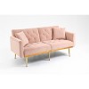 VYNXARIA Velvet Sofa ,Accent sofa,loveseat sofa with metal feet,Pink - 3 of 4