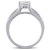 EVERLY JEWELRY | Sterling Silver Black Rhodium 1/7 CT Black Diamond TW And 1 3/8 CT TGW Created White Sapphire Fashion Ring - image 2 of 4