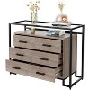 Garvee 5-Tier Kitchen Pantry Cabinet with Glass Door and Brakeable Casters Light Brown Wood Grain 42.32 D x 19.69 W x 58 H, Gray - 4 of 4