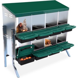 GAOMON Metal Chicken Nesting Box, 2 Layer Hen Nest Box, Roll Away Eggs Laying Boxes,Cleanable Pull Out Hen Roosting Boxes - 1 of 4