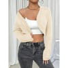 Clearlove Oversized Bolero Shrug Cropped Cardigan for Women Long Sleeve Sweater Eyelet Knit Open Front Cardigan - 4 of 4