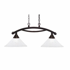 Toltec Lighting Bow 2 - Light Island Pendant Light in  Dark Granite with 12" Frosted Crystal Shade - 1 of 1