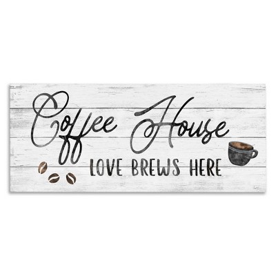 Stupell Industries Coffee House Love Brews Here, 30" x 13"