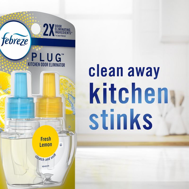 Febreze Kitchen Fade Defy Plug Air Freshener - Fresh Lemon Scent - 0.87 fl oz/2pk, 3 of 12