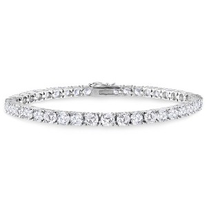 EVERLY JEWELRY | Silver Cubic Zirconia Tennis Bracelet, 7.5 in -Available Metal Color Option - 1 of 4
