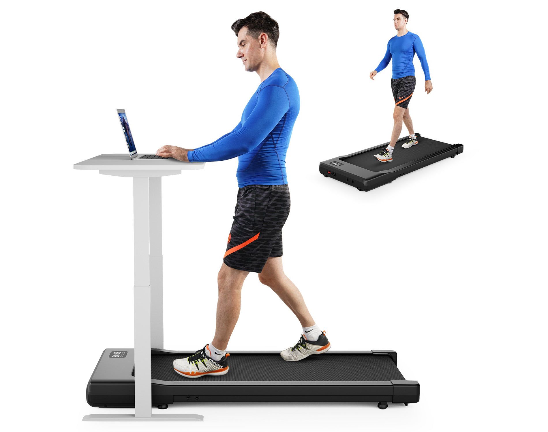 DeerRun Walking Pad Treadmill, 1.2 HorsPower 80Cm Belt Long Treadmills for Home