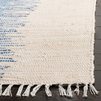 Montauk 3' x 5' Gray and Blue Handwoven Cotton Area Rug