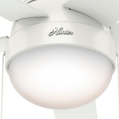 Hunter Fans 46" Anslee Lighted Ceiling Fan Fresh White Finish - Modern Design with Integrated LED and WhisperWind Motor